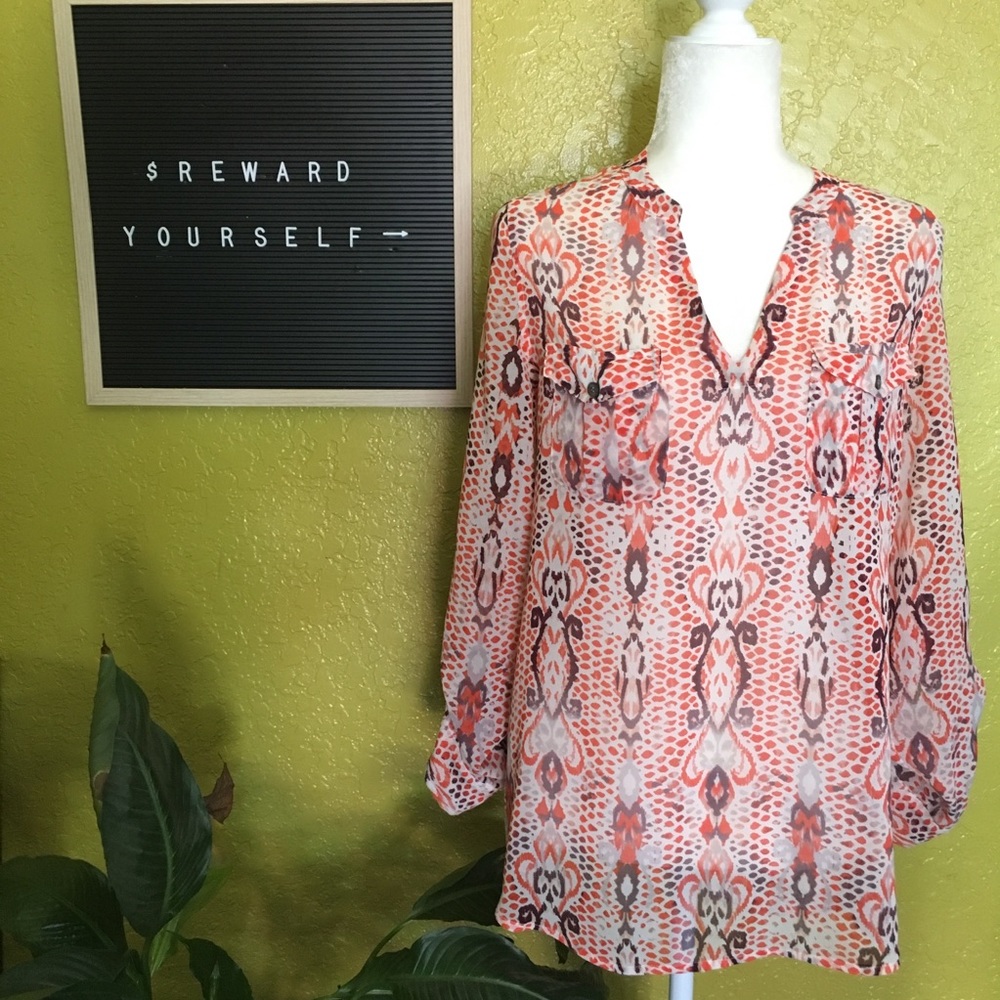 Two by Vince Camuto Sheer Blouse